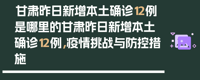 甘肃昨日新增本土确诊12例是哪里的甘肃昨日新增本土确诊12例，疫情挑战与防控措施